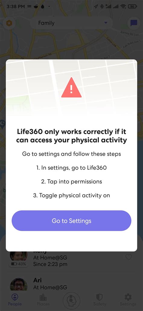 How does Life360 app work relates to using location services and security features to track the movement and activity of one user on one device by other users on other devices. . Physical activity permission life360